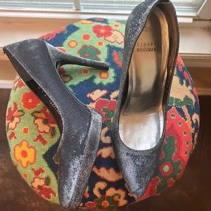 Stuart Weitzman made in Spain leather sole sparkly stilettos
